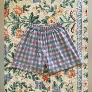 Vintage Plaid Boxer Style Shorts S/M